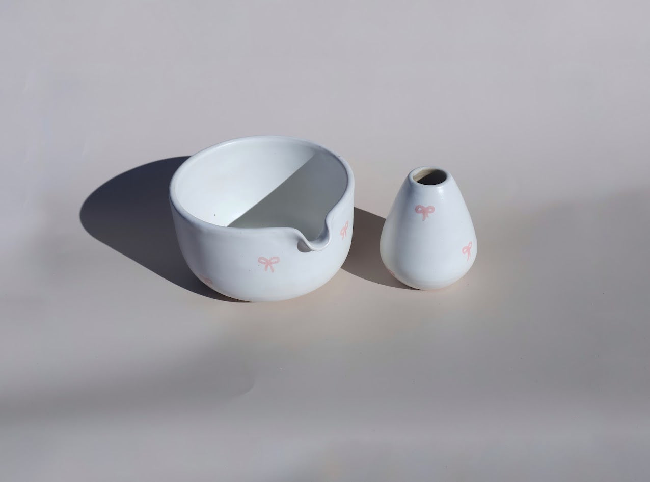 Bow Patter Matcha Set